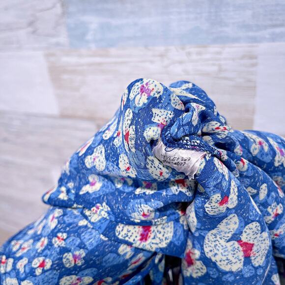 CABI Floral Crossover Button Back Top Blue Yellow Flowy Woven 299 Womens XS - Picture 6 of 7